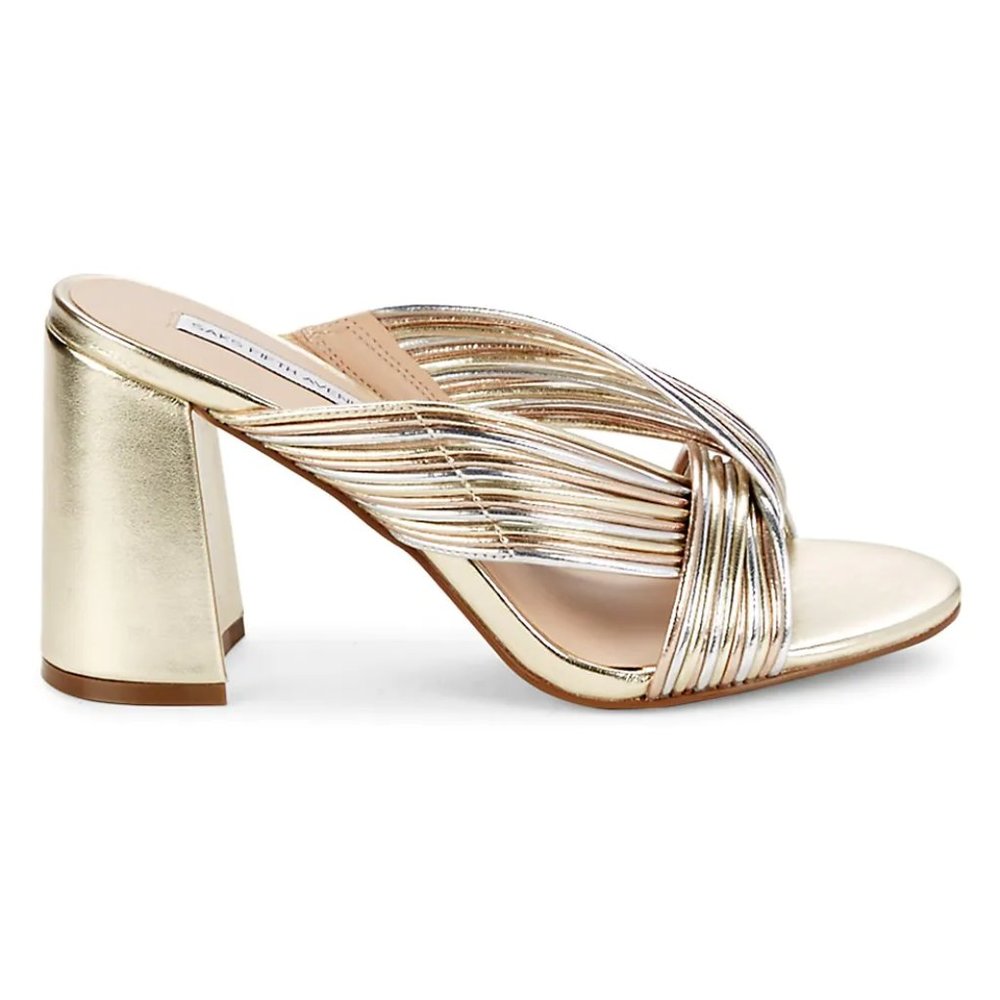 COPY - Saks Fifth Avenue Rapid Metallic Block Heel Sandals Size 8
